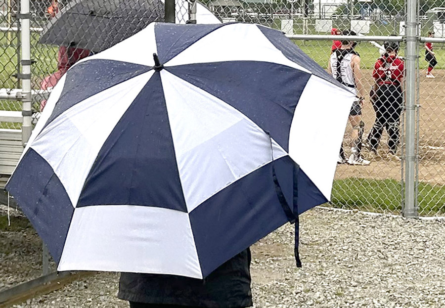 Softball in the rain News Banner