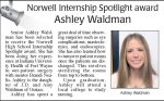 Norwell Internship Spotlight award: Ashley Waldman