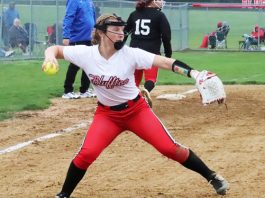Ault goes seven strong innings, lifts Tigers in county softball clash