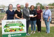 Bluffton community garden openswith ribbon cutting