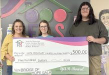 YAR Board members present check to grant recipients