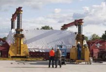 Steel press delivery draws a crowd to Almco Steel