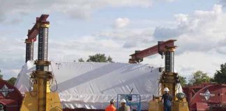 Steel press delivery draws a crowd to Almco Steel